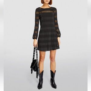 Maje Short Openwork Knit Dress